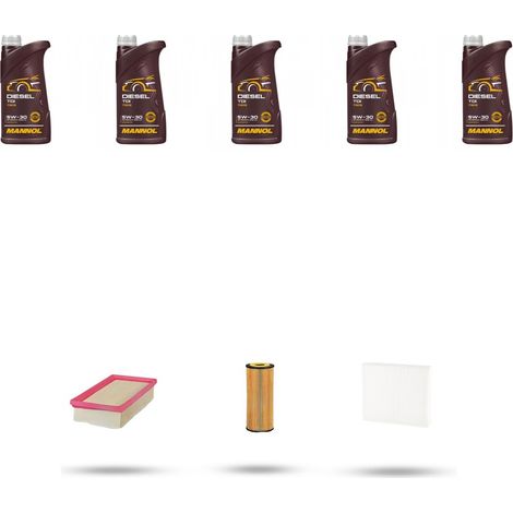 Kit tagliando 3 FILTRI e 5L OLIO compatibile con Vw New Beetle / Cabrio 1.9 TDI 66kw Dal 1998 al 2001 (1/5)