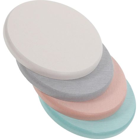 4pcs sous - verres ronds brosse à dents sous - verres théière mat absorbant tasse à thé tasse à eau absorbant tasse porte - Bureau (blanc cassé, jaune oeuf, rose, gris) (1/4)