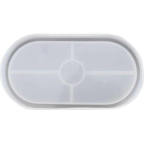 Moule en silicone ovale à faire soi-même pour sous-verres en résine époxy cristal, idéal pour la cuisine et la pâtisserie. (1/5)