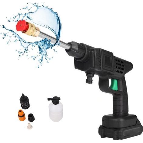 Nettoyeur Haute Pression sans Fil Haute Pression 460W. Pistolet Portable à Eau Haute Pression. Pistolet de Lavage de Voiture. connecteur pour Robinet
