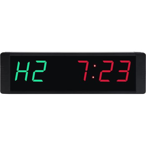 Grande horloge LED numérique surdimensionnée 1,5 pouces 1,8 pouces chiffres horloge chronomètre, minuterie de gymnastique LED minuterie d'intervalle compte à rebours numérique horloge murale minuterie (1/3)