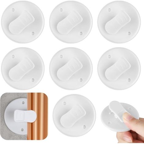 8er-Pack Spritzschutzclips, weiße Duschvorhangclips, selbstklebende Duschvorhanghalterungen, winddichte Clips, Wohnmobil-Badezimmerzubehör, Heimwerkerbedarf (1/5)