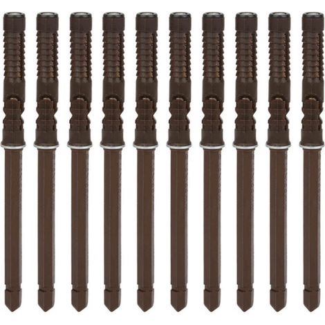 Set of 10 Invisible Wall Brackets for 10 x 100 mm Brown Shelves with End Caps, High Load Capacity for Floating Bookshelves or DIY Wall Shelves (1/5)
