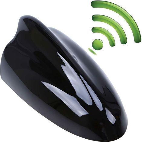 Pour Antenne universelle d'aileron de requin de voiture Antenne de toit de signal radio AM/FM pour voiture SUV camion tout-terrain avec base adhésive (noir) (1/5)