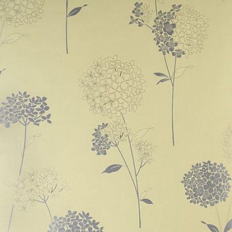 Dulux Anabelle Green Tea Grey Metallic Floral Design Wallpaper Paste The Wall