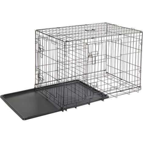 Soges 95CM Pet Kennel Chat Chien Pliant Caisse En Acier Animal Playpen Fil Métal