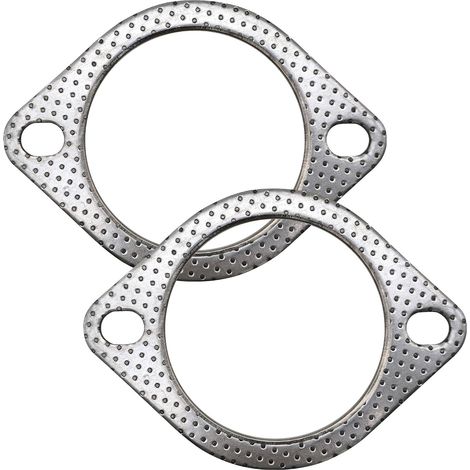 Lot de 2 joints d'échappement de 76 mm avec 2 vis pour collecteur de silencieux Graphite haute température avec bague de feu (1/5)