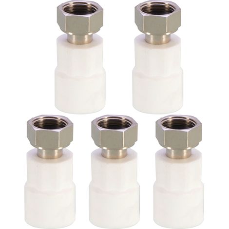 Adaptador giratorio para tuberías de agua de PPR/acero inoxidable - paquete de 5 (1/2", 2/3", 20 mm)