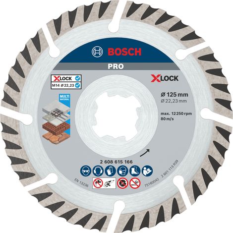 Bosch PRO Multi Material X-LOCK Diamanttrennscheibe, 125 x 22,23 mm (1/3)