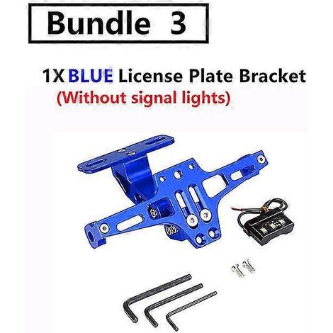 Kennzeichenhalter mit LED-Beleuchtung, verstellbar, für BMW R1200GS, F850GS, F750GS und Honda – Kennzeichen blau
