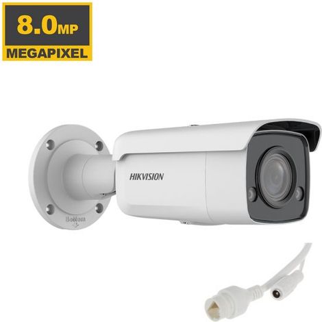 Hikvision telecamera 8MP ip poe esterna bullet 4k ultra hd professionale 4mm colorvu acusense white led - DS-2CD2T87G2-L F