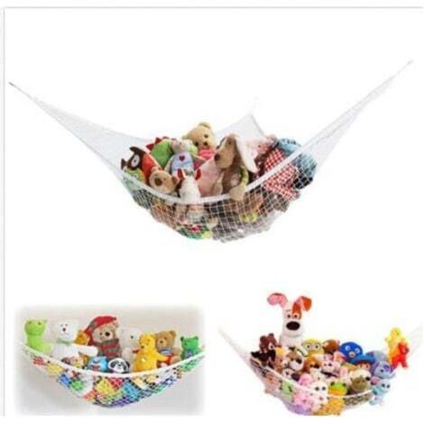 [JAMAIS UTILISÉ] 1 Pièce Range Peluche Filet Rangement Jouet Hamac pour Jouets en Peluche Hamac d'angle de Jeu en Maille Filet de Rangement pour Chambre de bébé/enfant - À suspendre au mur(180×120×120 (1/4)