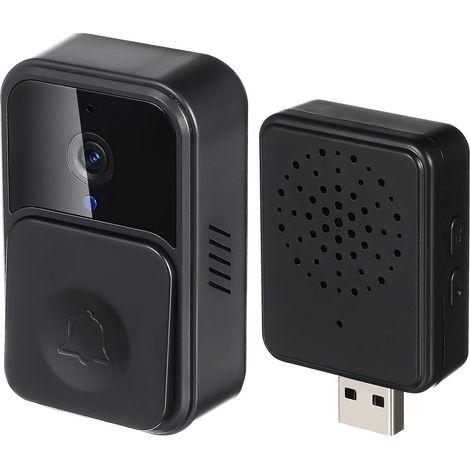 CCYKXASonnette Vidéo Intelligente Wi-FI,Sonnette Connectée en Plastique Noir, 128g,Vision Nocturne, Conversation Bidirectionnelle, Bureau et Maison (1/5)