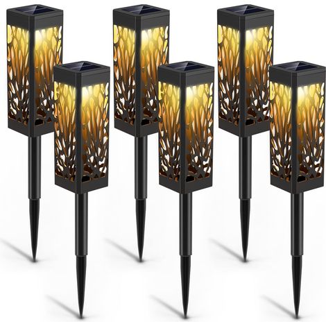 Solarlampe Außen, 6-teiliges Gartenlicht, dekorative IP65 wasserdichte Solarlaterne für Wegterrasse (1/5)