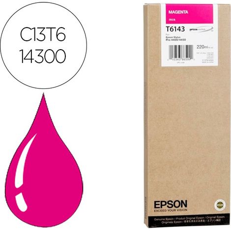 Tinta original epson t6143 magenta c13t614300 220ml