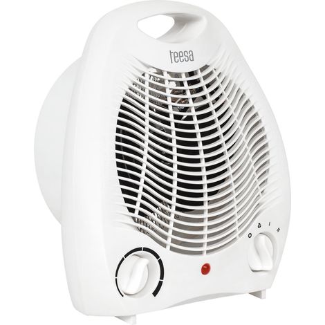 Teesa TSA8025 - Termoventilatore con 3 modalità di funzionamento, 2 impostazioni di calore (1000 W, 2000 W), termostato regolabile, protezione contro il surriscaldamento, bianco (1/3)