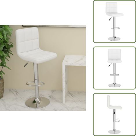 Tabouret de bar Blanc Similicuir - Tabouret De Bar - Tabourets De Bar - Chaise De Comptoir - Chaises De Comptoir (1/5)