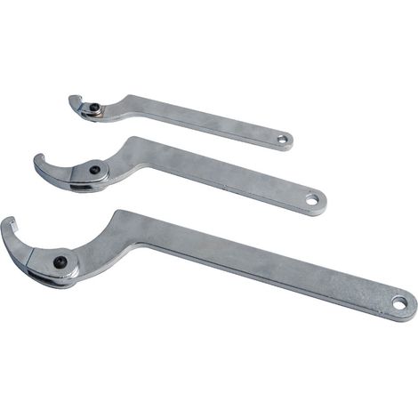 8pc Adjustable Hook & Pin Wrench Set, C Spanners For Suspension 35-120mm (1/5)