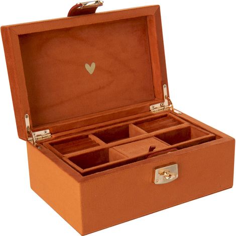 Boîte à bijoux velours rouille compartimentée - rouille (1/5)