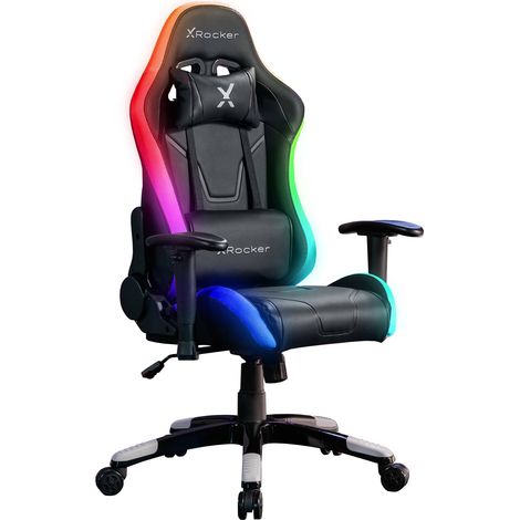 X Rocker Agility Compact eSports - Silla giratoria gaming de oficina para niños y adolescentes con iluminación LED, negra
