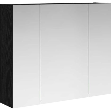 Maison Exclusive - Badezimmerspiegelschrank Schwarz Eichen-Optik