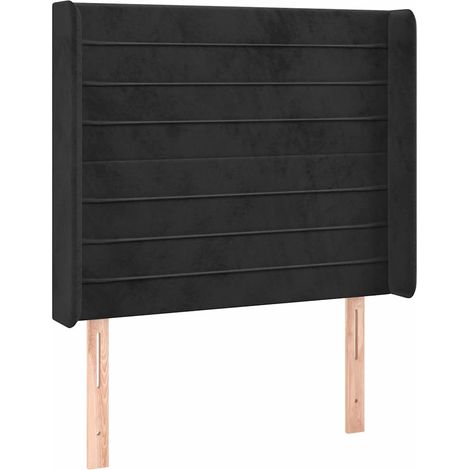 Maison Exclusive - Cabecero con orejas de terciopelo negro 93x16x (1/5)