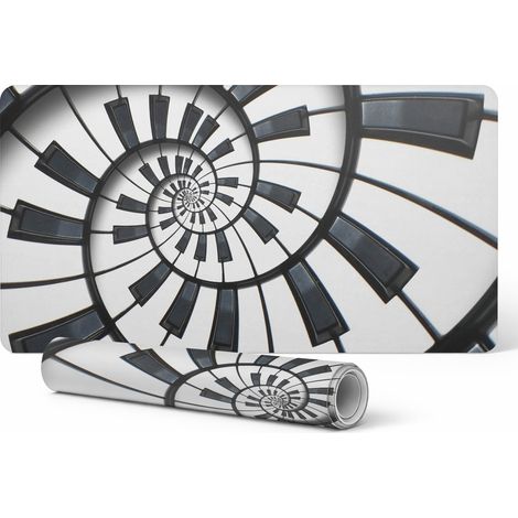 Alfombrilla de escritorio de vinilo con elegante estampado de llaves en espiral, 90x45 cm.