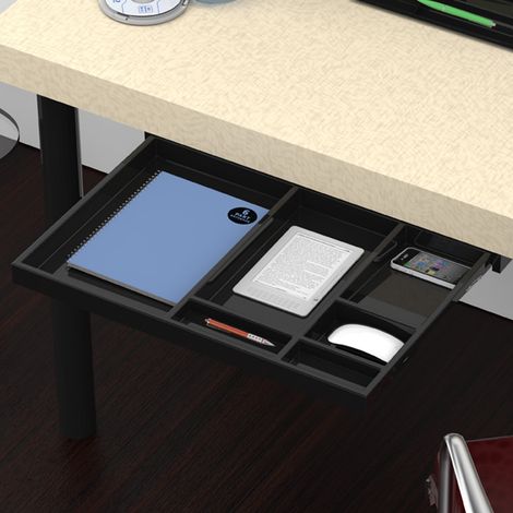 SOTECH Utensilien-Auszug Schubladenschiene Vollauszug UTENSILO 566 x 390 x 36 mm Schreibtischauszug schwarz (1/3)