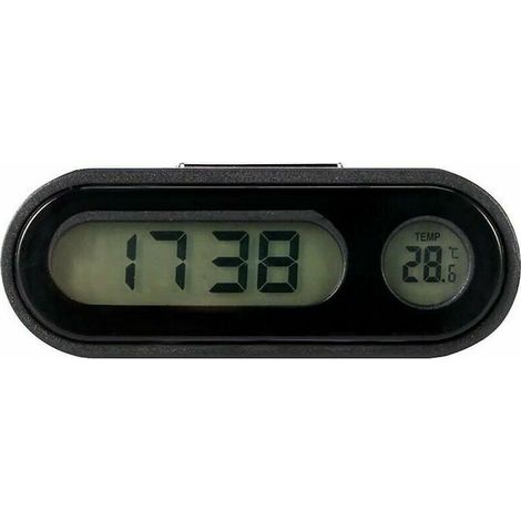 Horloge de voiture, horloge numérique de voiture avec thermomètre Mini horloge de tableau de bord de voiture (horloge numérique de voiture) (1/5)