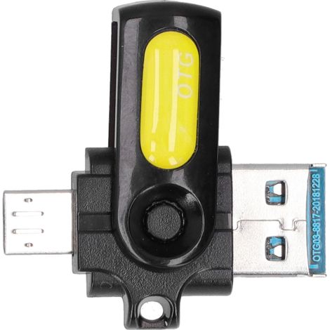 Adaptateur OTG V8 pour Android - Convertisseur de Données Portable USB 2.0/3.0/PD Jaune (1/5)