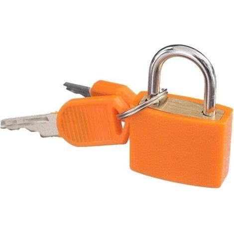 Petit Cadenas Plastique Fluo avec Deux Clés Pour Bagages Valise Sac Lumineux - Orange