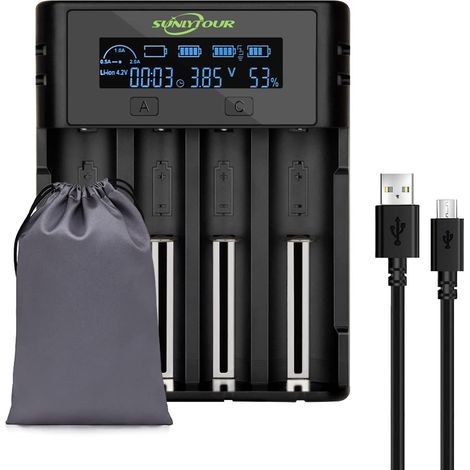 4 Emplacements 21750 21700 Chargeur de Batterie 4 Emplacements Ni-MH AA 21750 21700 18650 Chargeurs de Piles 21700 18650 Accu Chargeur pour AA AAA 20700 22650 26700 16340 (RCR123) Batterie (1/5)