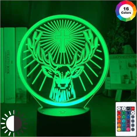 Veilleuse décorative Jagermeister 16 couleurs avec télécommande, rechargeable par USB et LED intégrée pour ambiance personnalisée (1/4)