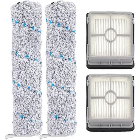 FOREHILL 2Pcs Rouleau à brosses multi-surface + 2Pcs Filtre de remplacement pour Bissell CrossWave X7 Pet Pro 3011, 2832Z, 2955Z Aspirateur