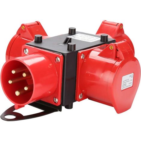 Multistore 2002 Distributeur de courant de chantier 3 x CEE 400 V/32 A IP44 Prise CEE 5 broches avec couvercle de sécurité pour chantier (1/5)