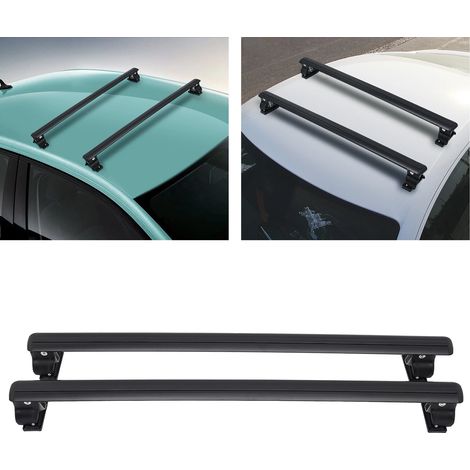 Portaequipajes universal de aluminio con cerradura para coche, 2 unidades, 75 kg de capacidad, longitud de la barra transversal: 130 cm.