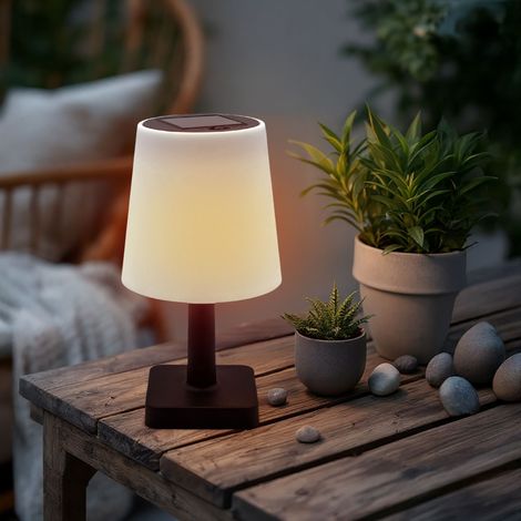 Solar Tischleuchte für Außen und Innen - 23 x 12 cm - LED Garten Tischlampe warm weiß