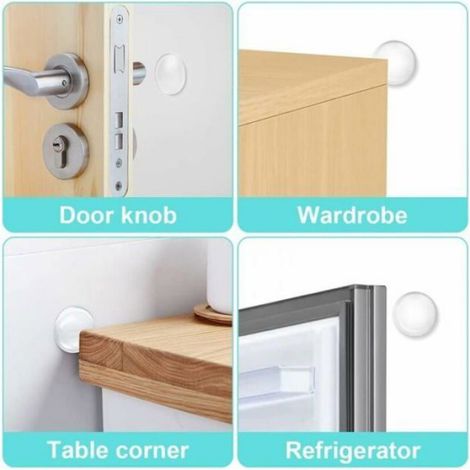 6PCS butoir de porte en silicone auto-adhésif, butoir de porte solide pour armoire, cuisine, salle de bain et portes de Étiquette (1/3)