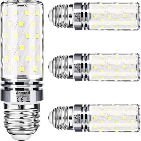 Ampoule Led E27 Blanc Froid 6000K,Ampoules Maïs LED 12W Équivaut à Ampoule Halogène 100W,1200Lm,360 °Angle Faisceau,Non Dimmable,Pas de Scintillement,Ampoule éclairage Led E27,Lot de 4 (1/5)
