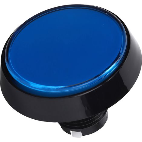 Bouton rond plat lumineux 60mm avec interrupteur 3 pieds pour machine à grue et console de jeu - Bleu (1/5)