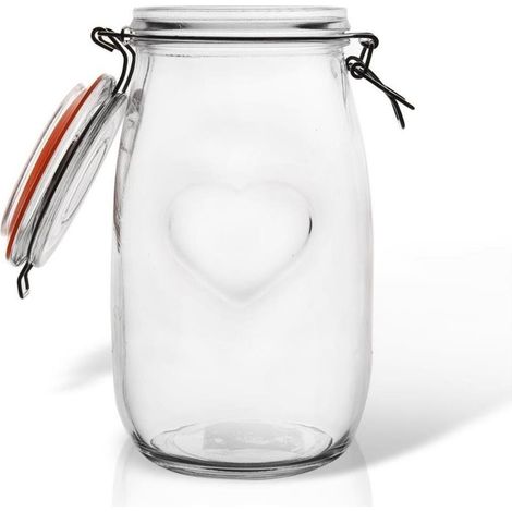 Patentglas aus Glas mit Clipverschluss, Aufbewahrungsbehälter, 1,5 l
