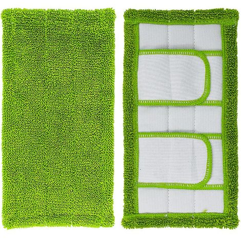Lot de 2 lingettes de rechange vertes lavables pour balai Swiffer (1/5)