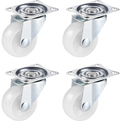Lot de 4 Roulettes Pivotantes 40mm Sans Frein - Sans Traces au Sol pour Meubles Lourds (1/5)