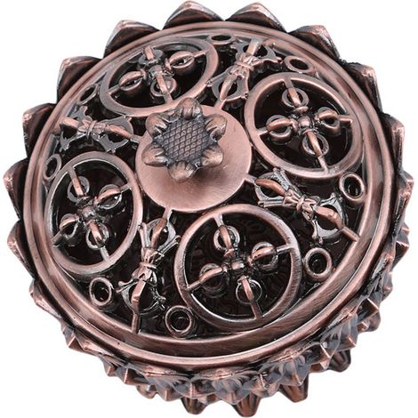 Brûleur d'encens Lotus en alliage de zinc, porte-encens conique, petit brûleur d'encens décoratif pour la maison, marron (1/5)