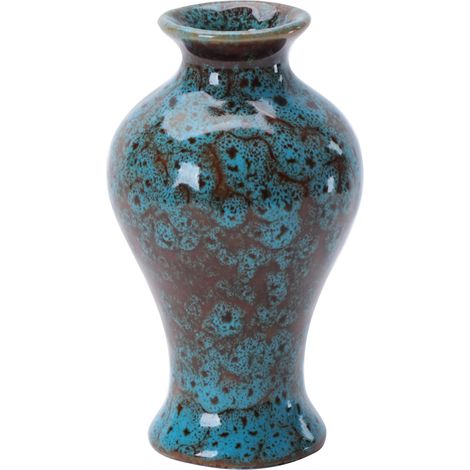 Jarrón decorativo Porcelana esmaltada de estilo chino Accesorios para el hogar 10,5 × 6 cm Rojo/Amarillo/Azul/Verde Regalo único hecho a mano (1/5)