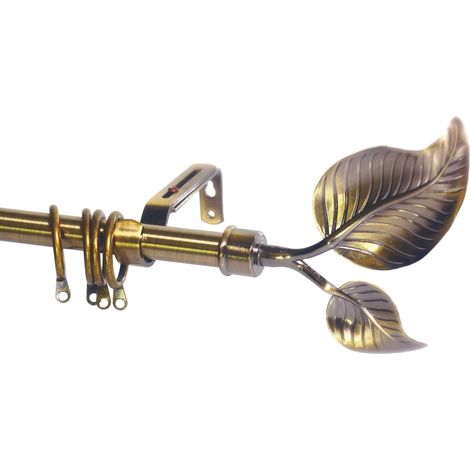 Utilia BASTONE PER TENDE FOGLIA Estensibile cm. 120÷215 col. Oro antico