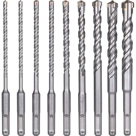9 forets à carrelage (5 mm 16 x 160 mm), (pour marteau perforateur), forets transversaux (1/4)