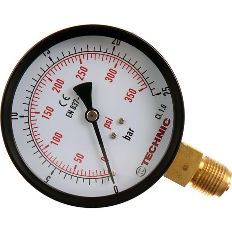Manomètre YT100-1/2" 0-25 bar 100 mm avec filetage inférieur (1/2)