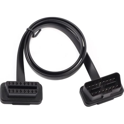 Câble d'Extension On-Board Diagnostics2, 16 Broches Mâle à Femelle Câble de Rallonge Connecteur On-Board DiagnosticsII de Profil Plat Lecteur de Code (60CM),A (1/5)