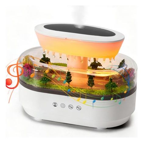 Humidificateur goutte de pluie avec bruit blanc et lumières 7 couleurs, grand réservoir de 250 ml pour 12 heures d'utilisation minuterie de 4 ou 8 heures pour chambre, bureau, relaxation (1/5)
